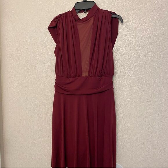 WEISSMAN Dance Costume burgundy red stretch Backing Down 11314 MA-Medium adult - Picture 2 of 11